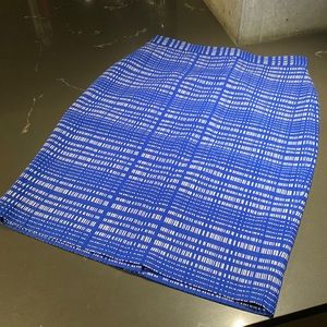 Banana Republic Blue Plaid Pencil Skirt